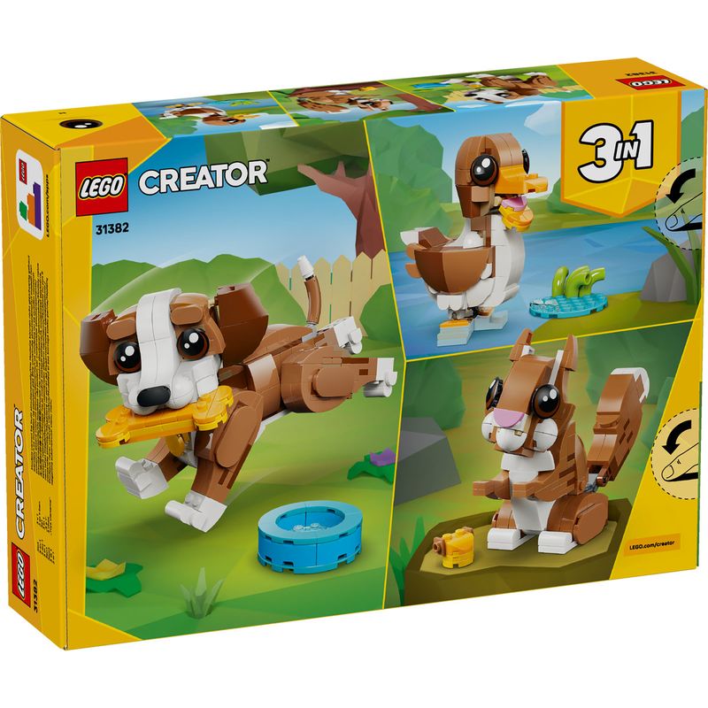 Jucarii, Copii si Bebe - Jucarii si jocuri - Seturi de constructie si cuburi - Seturi de constructie - LEGO Creator 3 in 1 Animale adorabile Catelus jucaus 31382 - Infinity.ro