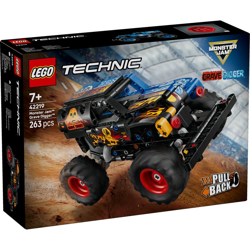 Jucarii, Copii si Bebe - Jucarii si jocuri - Seturi de constructie si cuburi - Seturi de constructie - LEGO Technic Monster Jam Grave Digger Foc si gheata 42219 - Infinity.ro