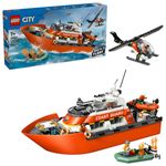 Jucarii, Copii si Bebe - Jucarii si jocuri - Seturi de constructie si cuburi - Seturi de constructie - LEGO City Barca de Salvare si Elicopterul Pazei de Coasta 60504 - Infinity.ro