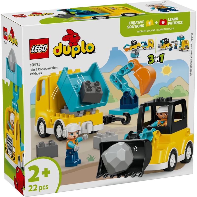 Jucarii, Copii si Bebe - Jucarii si jocuri - Seturi de constructie si cuburi - Seturi de constructie - LEGO DUPLO Orasul Meu Vehicule de Constructii 3 in 1 10475 - Infinity.ro