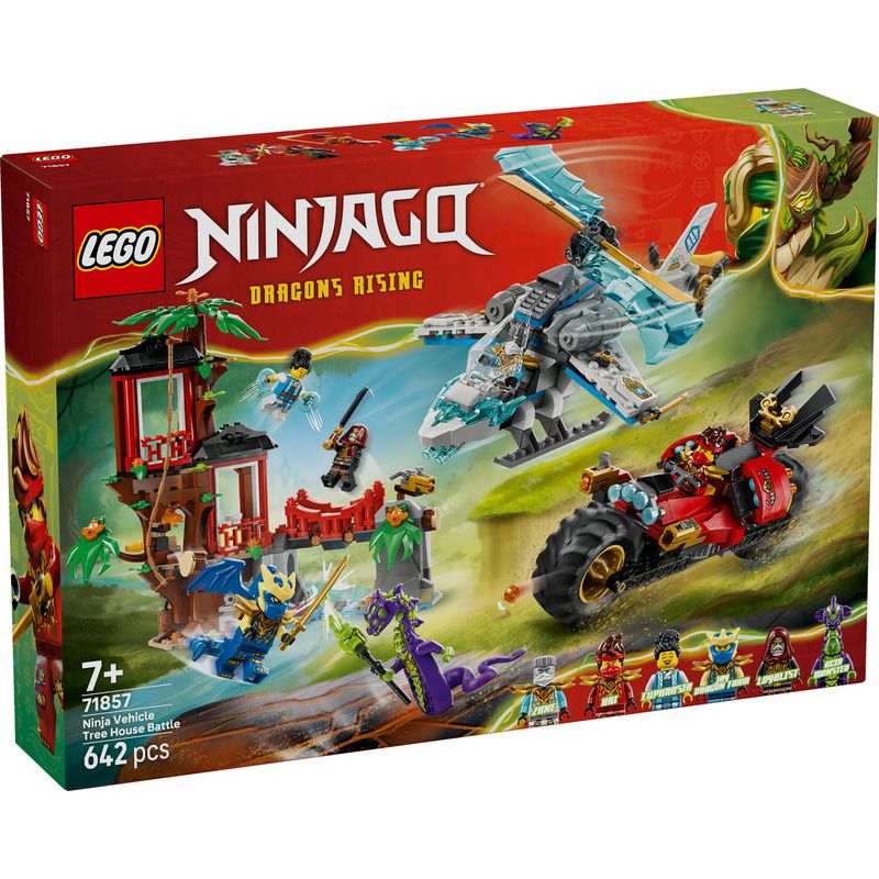 Jucarii, Copii si Bebe - Jucarii si jocuri - Seturi de constructie si cuburi - Seturi de constructie - LEGO NINJAGO Lupta la Casa din Copac cu Vehicule Ninja 71857 - Infinity.ro