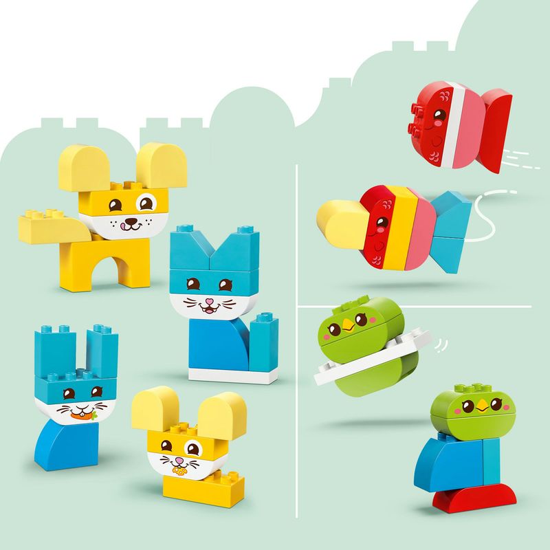 Jucarii, Copii si Bebe - Jucarii si jocuri - Seturi de constructie si cuburi - Seturi de constructie - LEGO DUPLO Primele Mele Animale de Companie Creative 3 in 1 10477 - Infinity.ro
