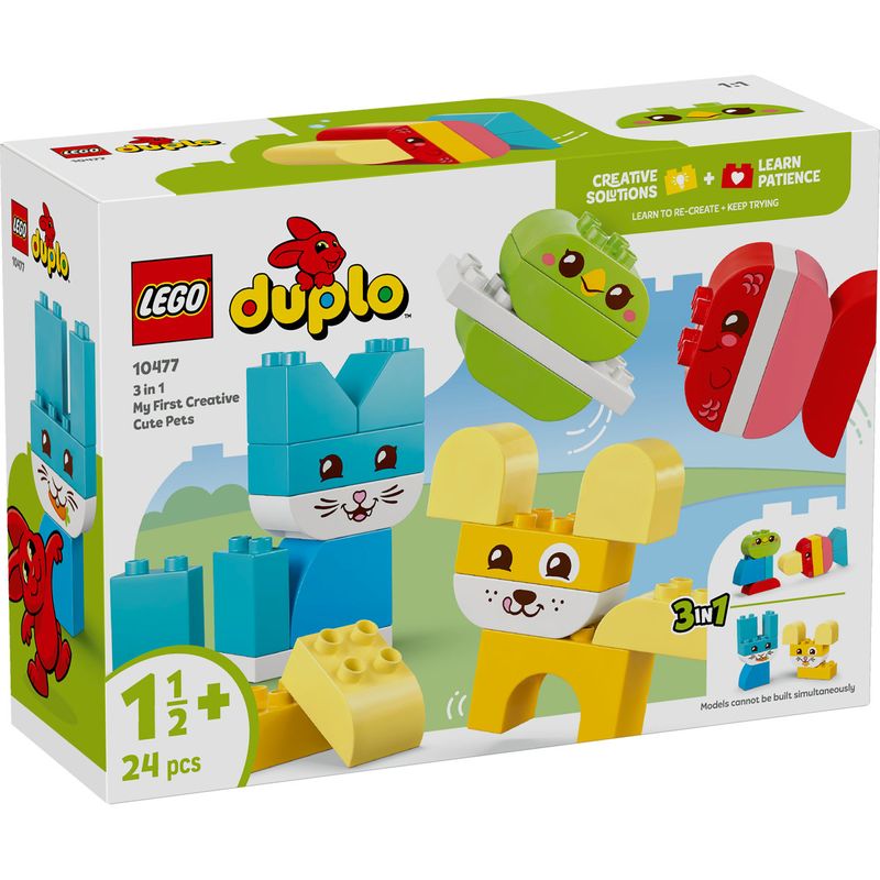 Jucarii, Copii si Bebe - Jucarii si jocuri - Seturi de constructie si cuburi - Seturi de constructie - LEGO DUPLO Primele Mele Animale de Companie Creative 3 in 1 10477 - Infinity.ro