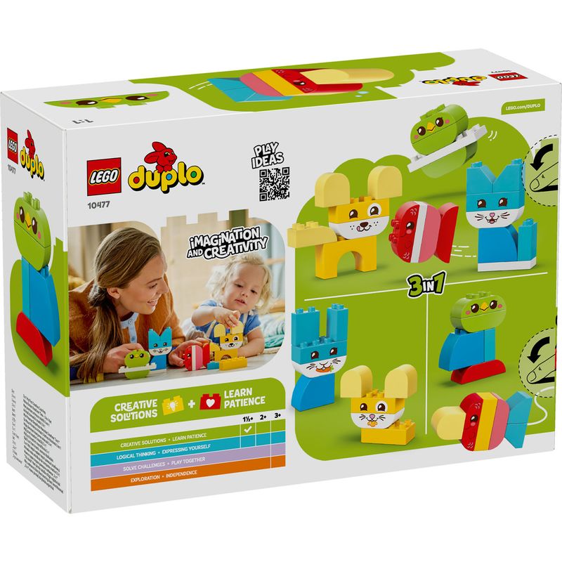 Jucarii, Copii si Bebe - Jucarii si jocuri - Seturi de constructie si cuburi - Seturi de constructie - LEGO DUPLO Primele Mele Animale de Companie Creative 3 in 1 10477 - Infinity.ro