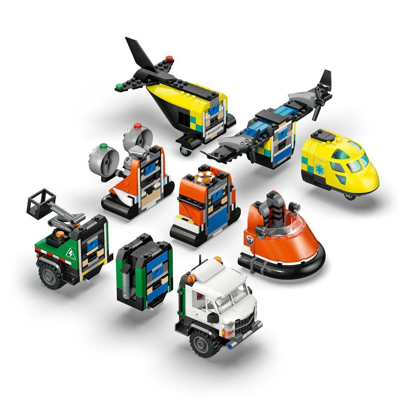 Jucarii, Copii si Bebe - Jucarii si jocuri - Seturi de constructie si cuburi - Seturi de constructie - LEGO City Avion, Autospeciala si Aeroglisor 60505 - Infinity.ro