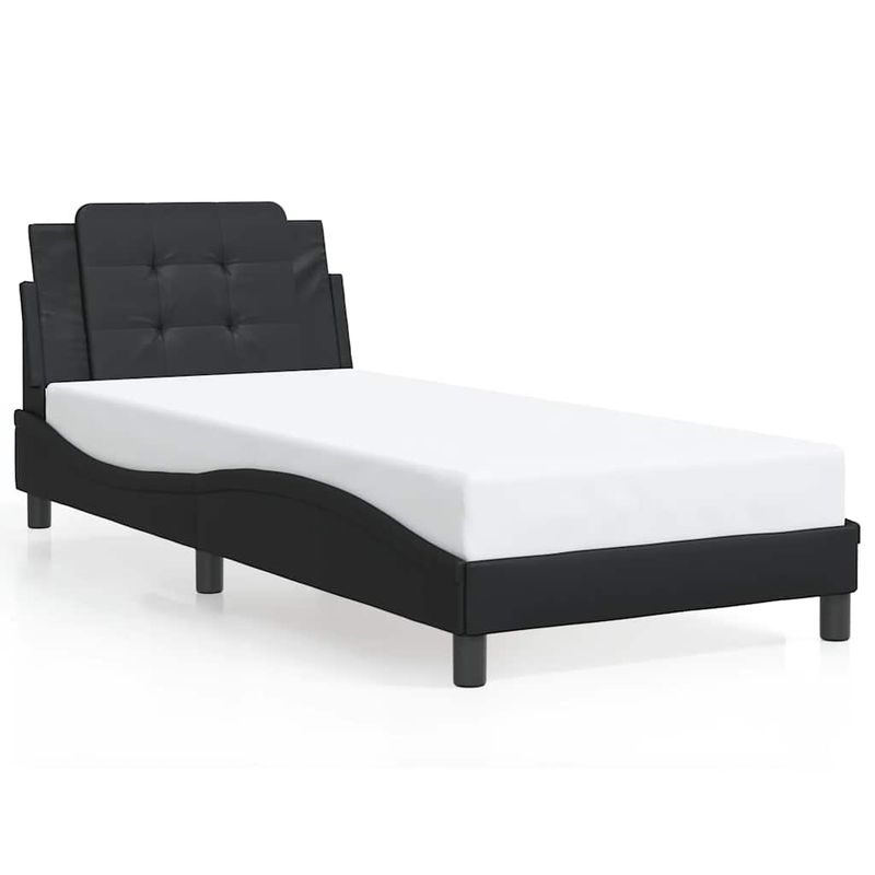 Casa si Gradina - Mobilier - Paturi si accesorii - Paturi - Cadru de pat fara saltea, Zadar, negru, 100x203cm, piele ecologica - Infinity.ro