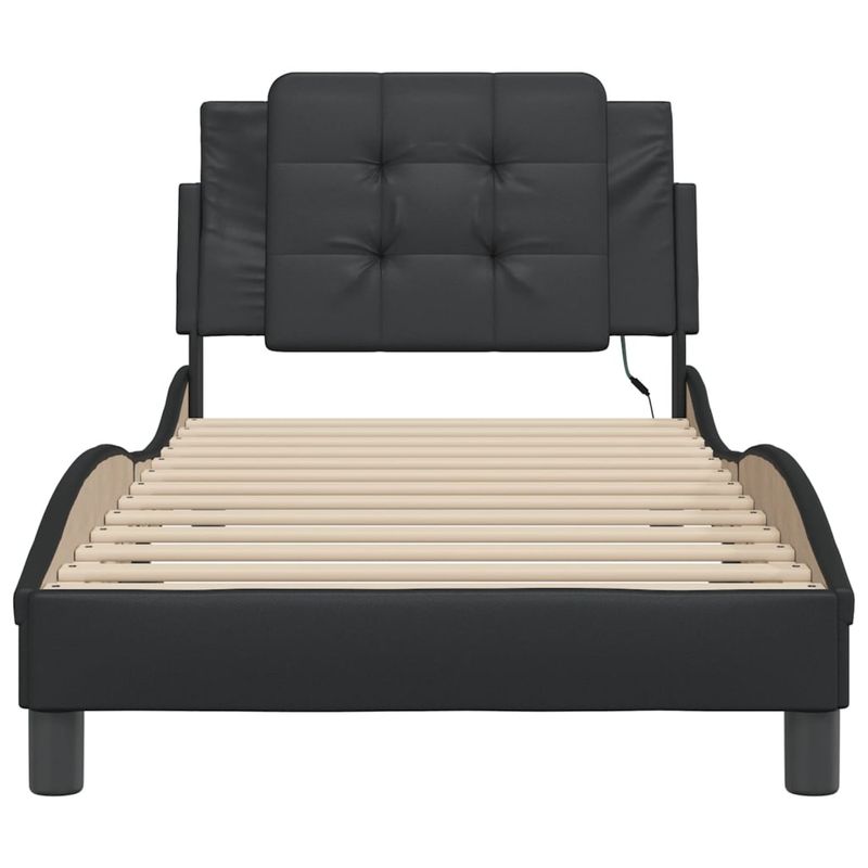 Casa si Gradina - Mobilier - Paturi si accesorii - Paturi - Cadru de pat cu LED fara saltea, Zadar, negru, 100x203cm - Infinity.ro