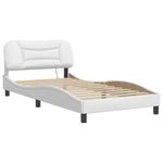Casa si Gradina - Mobilier - Paturi si accesorii - Paturi - Cadru de pat cu LED fara saltea, Hvar, alb, 100x203 cm - Infinity.ro