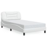 Casa si Gradina - Mobilier - Paturi si accesorii - Paturi - Cadru de pat cu LED fara saltea, Hvar, alb, 100x203 cm - Infinity.ro