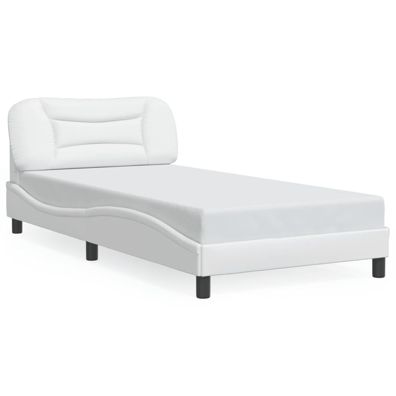 Casa si Gradina - Mobilier - Paturi si accesorii - Paturi - Cadru de pat cu LED fara saltea, Hvar, alb, 100x203 cm - Infinity.ro
