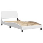 Casa si Gradina - Mobilier - Paturi si accesorii - Paturi - Cadru de pat cu LED fara saltea, Hvar, alb, 100x203 cm - Infinity.ro