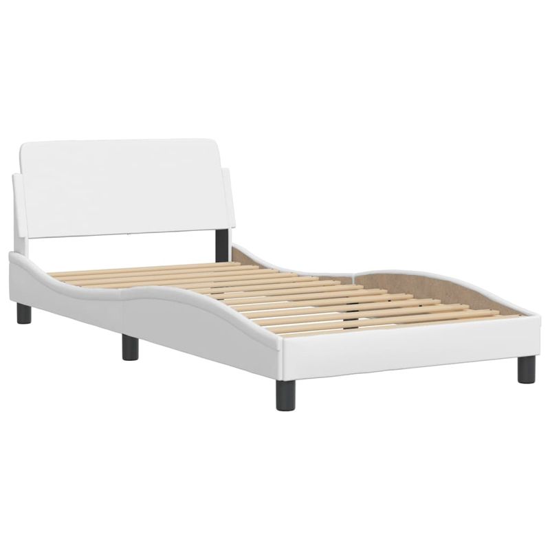 Casa si Gradina - Mobilier - Paturi si accesorii - Paturi - Cadru de pat cu LED fara saltea, Hvar, alb, 100x203 cm - Infinity.ro
