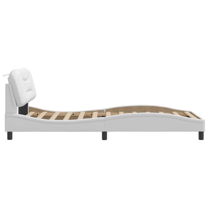 Casa si Gradina - Mobilier - Paturi si accesorii - Paturi - Cadru de pat cu LED fara saltea, Hvar, alb, 100x203 cm - Infinity.ro