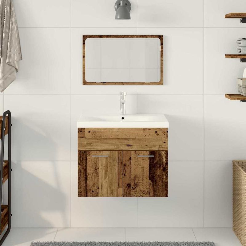 Casa si Gradina - Mobilier - Seturi de mobilier - Seturi baie - Set de mobilier pentru baie Pe perete cu usa Lemn compozit - Infinity.ro