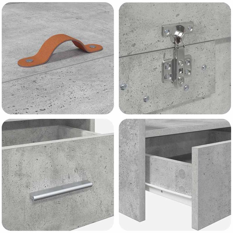 Casa si Gradina - Mobilier - Paturi si accesorii - Paturi - Cadru de pat cu sertar Gri din beton 80 x 200 cm Lemn compozit - Infinity.ro