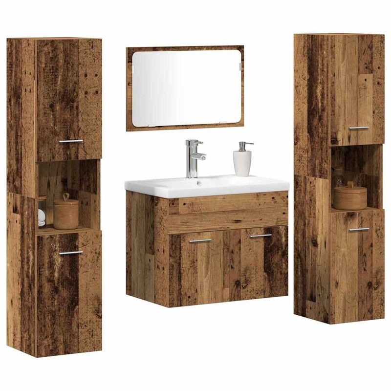 Casa si Gradina - Mobilier - Seturi de mobilier - Seturi living - Set de Depozitare Pe perete 4 pcs Lemn compozit - Infinity.ro