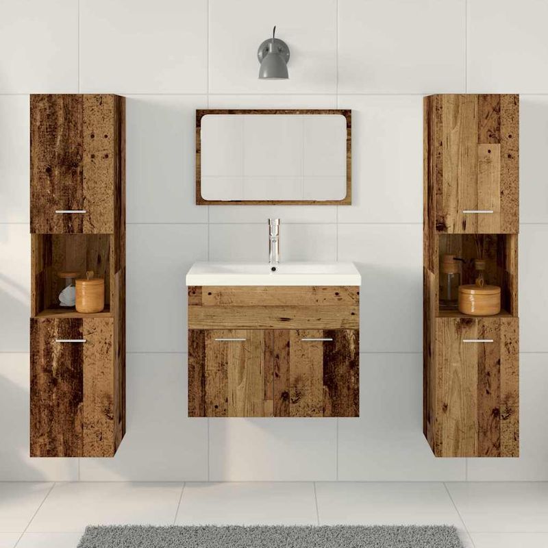Casa si Gradina - Mobilier - Seturi de mobilier - Seturi living - Set de Depozitare Pe perete 4 pcs Lemn compozit - Infinity.ro