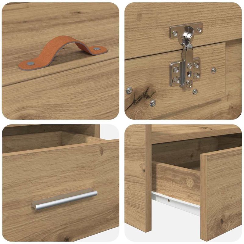Casa si Gradina - Mobilier - Paturi si accesorii - Paturi - Cadru de pat Stejar Artizanal 90 x 200 cm Lemn compozit - Infinity.ro