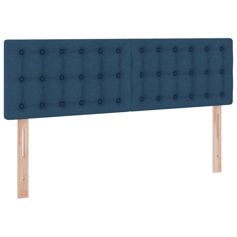 Casa si Gradina - Mobilier - Paturi si accesorii - Paturi - Pat cu saltea si LED cu saltea albastru 140 x 190 cm tesatura - Infinity.ro