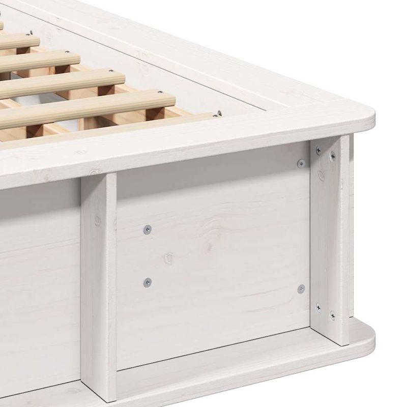 Casa si Gradina - Mobilier - Paturi si accesorii - Paturi - Cadru de pat Alb 135 x 190 cm Lemn de pin masiv - Infinity.ro