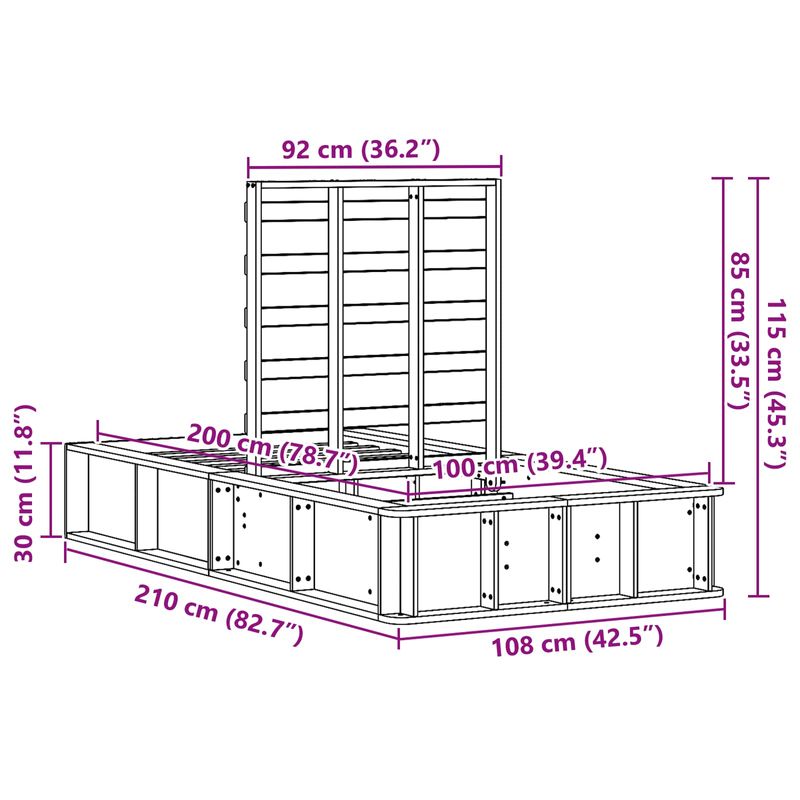 Casa si Gradina - Mobilier - Paturi si accesorii - Paturi - Cadru de pat Alb 100 x 200 cm Lemn de pin masiv - Infinity.ro