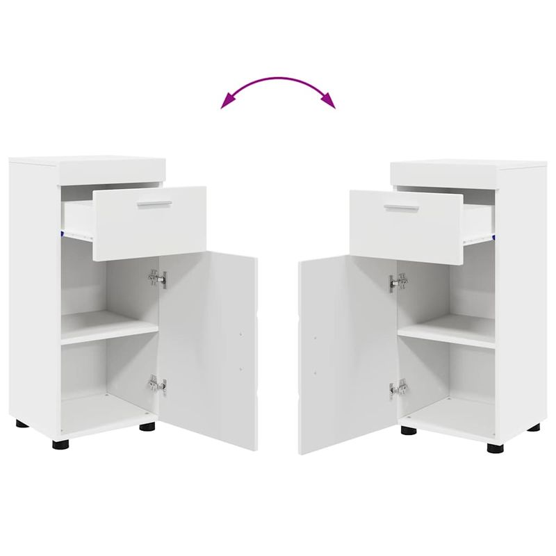 Casa si Gradina - Mobilier - Mobilier baie - Corpuri baie - Set de mobilier pentru baie cu sertar TULUM Alb Lemn compozit - Infinity.ro