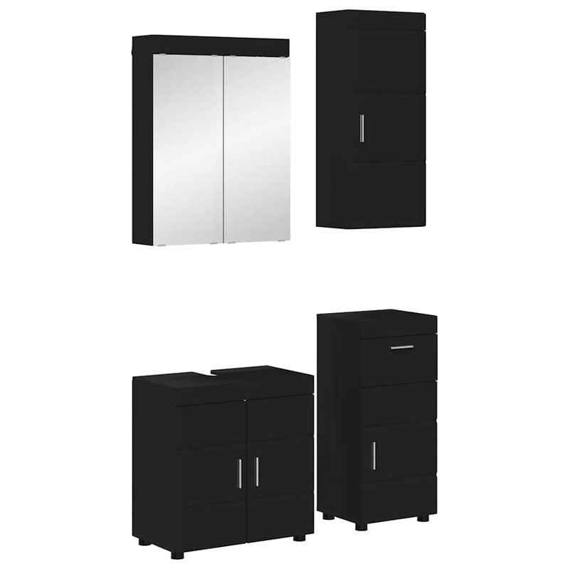 Casa si Gradina - Mobilier - Mobilier baie - Corpuri baie - Set de mobilier pentru baie cu sertar TULUM Negru Lemn compozit - Infinity.ro