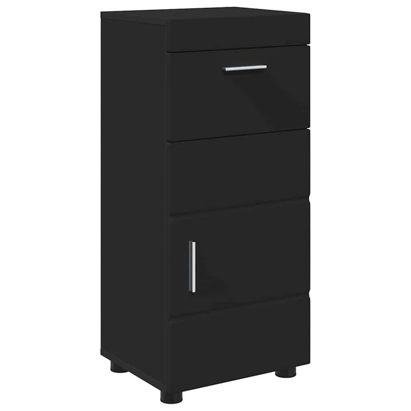 Casa si Gradina - Mobilier - Mobilier baie - Corpuri baie - Set de mobilier pentru baie cu sertar TULUM Negru Lemn compozit - Infinity.ro