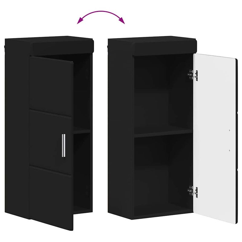 Casa si Gradina - Mobilier - Mobilier baie - Corpuri baie - Set de mobilier pentru baie cu sertar TULUM Negru Lemn compozit - Infinity.ro