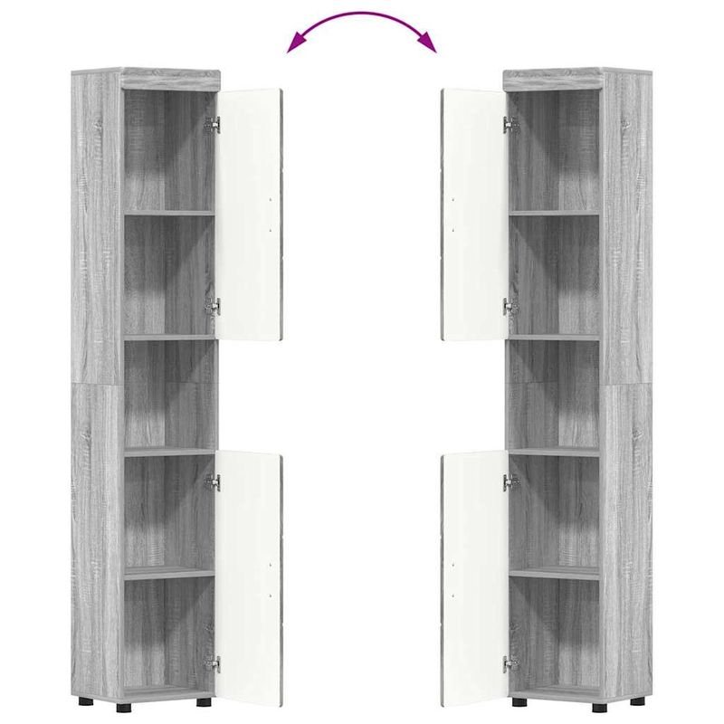 Casa si Gradina - Mobilier - Mobilier baie - Corpuri baie - Set de mobilier pentru baie TULUM Gri Sonoma Lemn compozit - Infinity.ro
