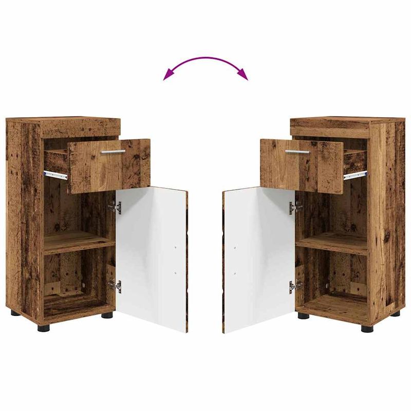 Casa si Gradina - Mobilier - Mobilier baie - Corpuri baie - Set de mobilier pentru baie TULUM Lemn vechi Lemn compozit - Infinity.ro