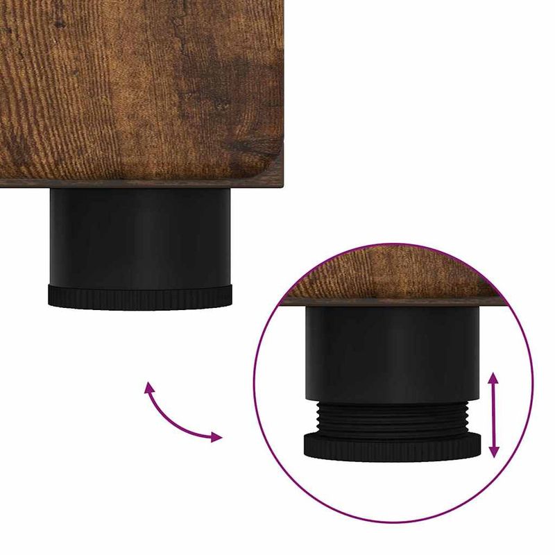 Casa si Gradina - Mobilier - Mobilier baie - Corpuri baie - Set de mobilier pentru baie TULUM Stejar fumuriu Lemn compozit - Infinity.ro