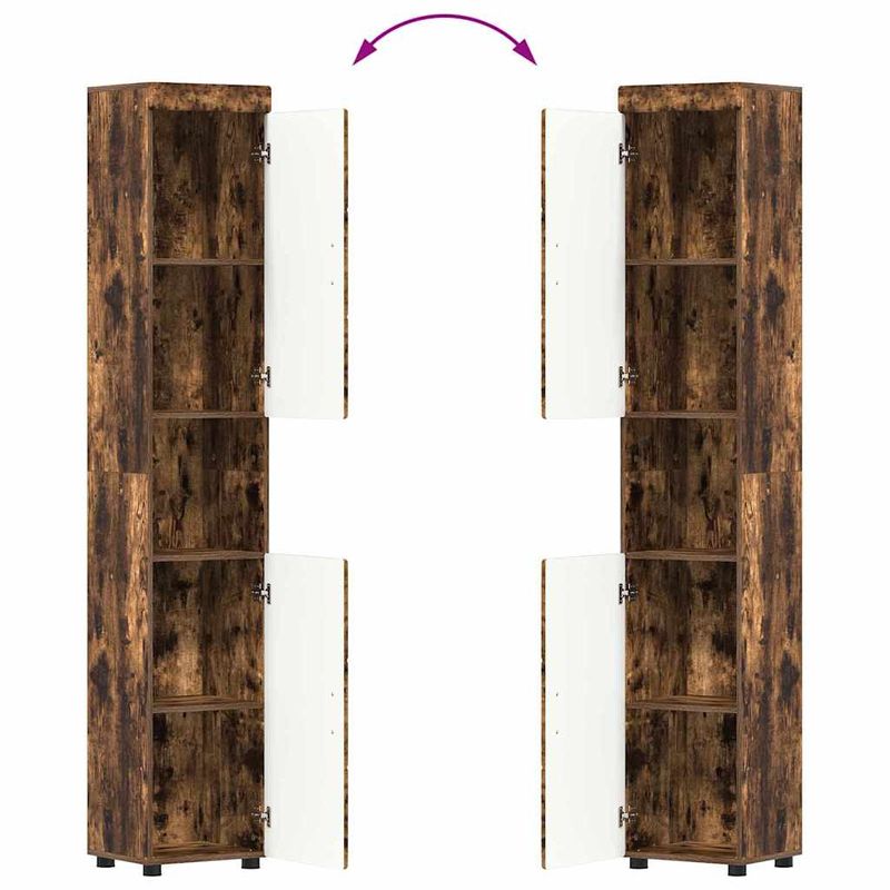 Casa si Gradina - Mobilier - Mobilier baie - Corpuri baie - Set de mobilier pentru baie TULUM Stejar fumuriu Lemn compozit - Infinity.ro