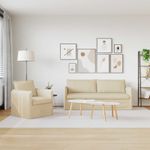 Casa si Gradina - Mobilier - Canapele si coltare - Canapele - Canapea 180cm 2 pcs Crem Metal - Infinity.ro