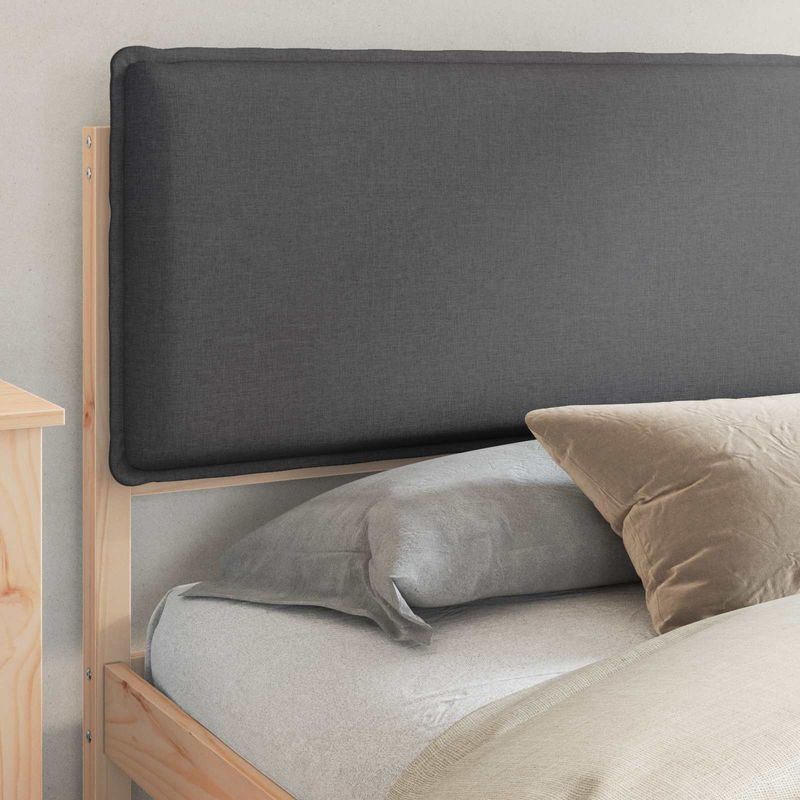 Casa si Gradina - Mobilier - Paturi si accesorii - Paturi - Cadru de pat cu tablie tapitata Gri inchis 200 x 200 cm - Infinity.ro