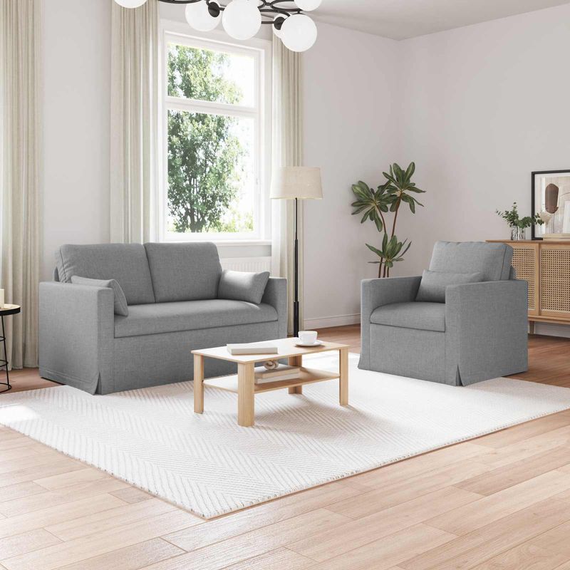 Casa si Gradina - Mobilier - Canapele si coltare - Canapele - Canapea 120cm 2 pcs Gri deschis Metal - Infinity.ro