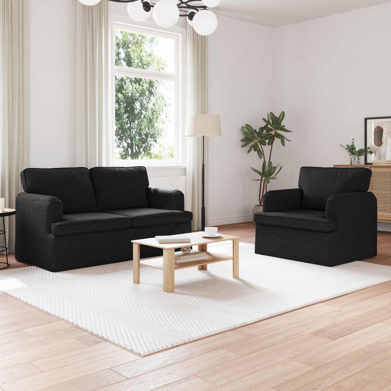 Casa si Gradina - Mobilier - Canapele si coltare - Canapele - Canapea 120cm 2 pcs Negru Metal - Infinity.ro