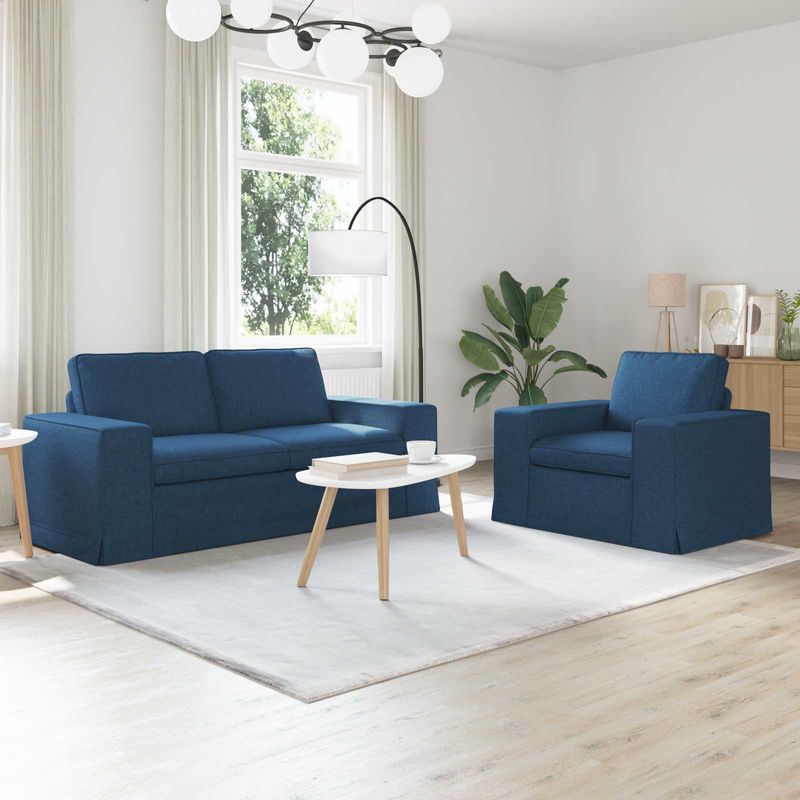 Casa si Gradina - Mobilier - Canapele si coltare - Canapele - Canapea 140cm 2 pcs albastru Metal - Infinity.ro