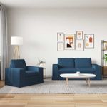 Casa si Gradina - Mobilier - Canapele si coltare - Canapele - Canapea 140cm 2 pcs albastru Metal - Infinity.ro