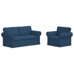 Casa si Gradina - Mobilier - Canapele si coltare - Canapele - Canapea 140cm 2 pcs albastru Metal - Infinity.ro