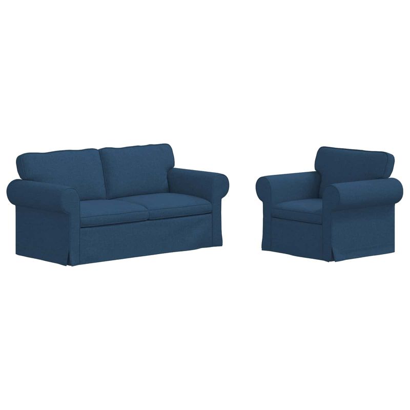 Casa si Gradina - Mobilier - Canapele si coltare - Canapele - Canapea 140cm 2 pcs albastru Metal - Infinity.ro