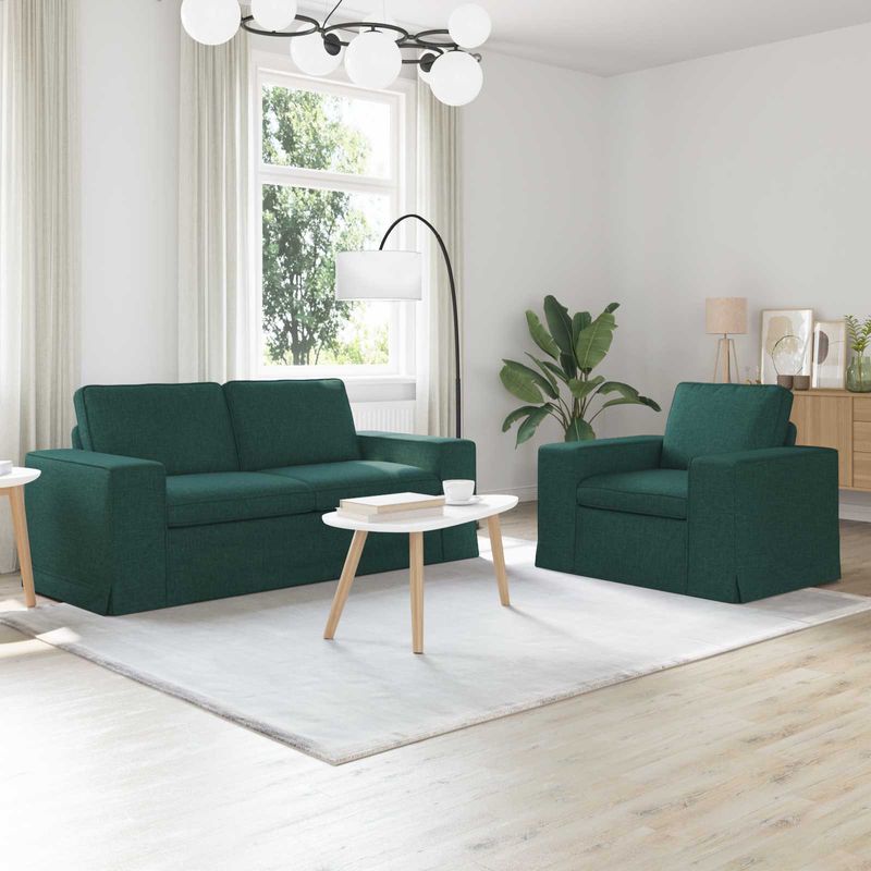 Casa si Gradina - Mobilier - Canapele si coltare - Canapele - Canapea 140cm 2 pcs Verde inchis Metal - Infinity.ro