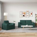Casa si Gradina - Mobilier - Canapele si coltare - Canapele - Canapea 140cm 2 pcs Verde inchis Metal - Infinity.ro