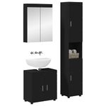 Casa si Gradina - Mobilier - Mobilier baie - Corpuri baie - Set de mobilier pentru baie cu raft TULUM Negru Lemn compozit - Infinity.ro