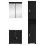 Casa si Gradina - Mobilier - Mobilier baie - Corpuri baie - Set de mobilier pentru baie cu raft TULUM Negru Lemn compozit - Infinity.ro