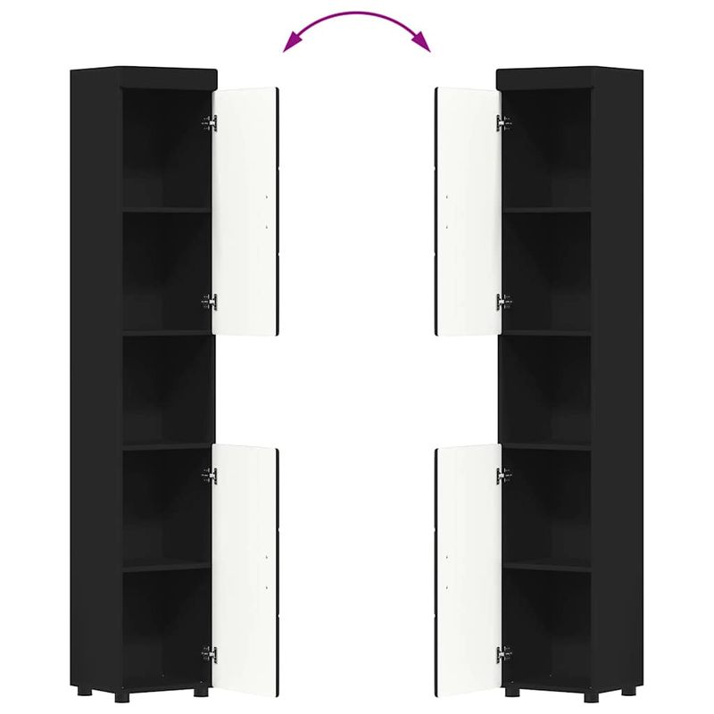 Casa si Gradina - Mobilier - Mobilier baie - Corpuri baie - Set de mobilier pentru baie cu raft TULUM Negru Lemn compozit - Infinity.ro