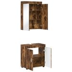Casa si Gradina - Mobilier - Mobilier baie - Corpuri baie - Set de mobilier pentru baie TULUM Stejar fumuriu Lemn compozit - Infinity.ro