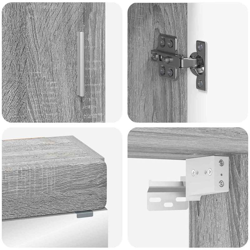 Casa si Gradina - Mobilier - Mobilier baie - Corpuri baie - Set de mobilier pentru baie TULUM Gri Sonoma Lemn compozit - Infinity.ro