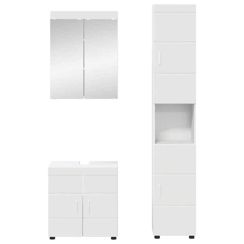 Casa si Gradina - Mobilier - Mobilier baie - Corpuri baie - Set de mobilier pentru baie cu raft TULUM Alb Lemn compozit - Infinity.ro