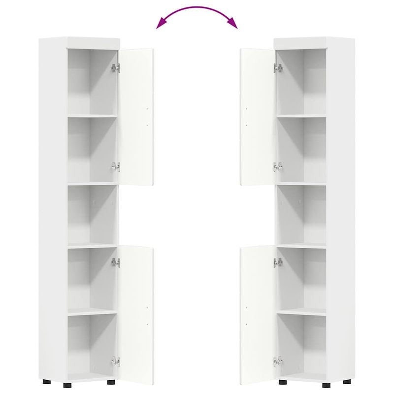 Casa si Gradina - Mobilier - Mobilier baie - Corpuri baie - Set de mobilier pentru baie cu raft TULUM Alb Lemn compozit - Infinity.ro